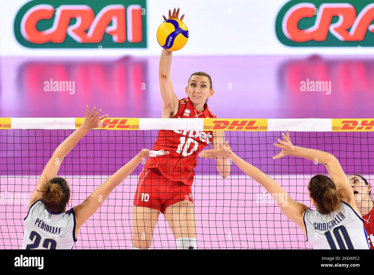Mira Todorova (Bulgarien) während des Volleyball-Test-Match - Women Italy vs Women Bulgaria am 22. Mai 2022 im Pala Wanny in Florenz, Italien (Foto von Lisa Guglielmi/LiveMedia/NurPhoto) Stockfoto