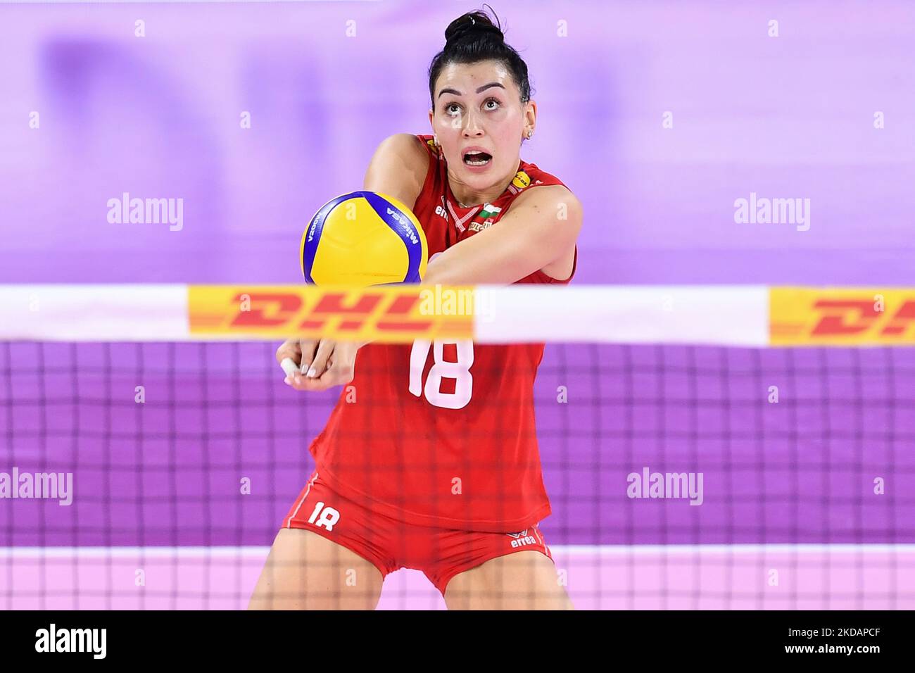 Silvana Chaussheva (Bulgarien) während des Volleyball-Test-Match - Women Italy vs Women Bulgaria am 22. Mai 2022 im Pala Wanny in Florenz, Italien (Foto von Lisa Guglielmi/LiveMedia/NurPhoto) Stockfoto