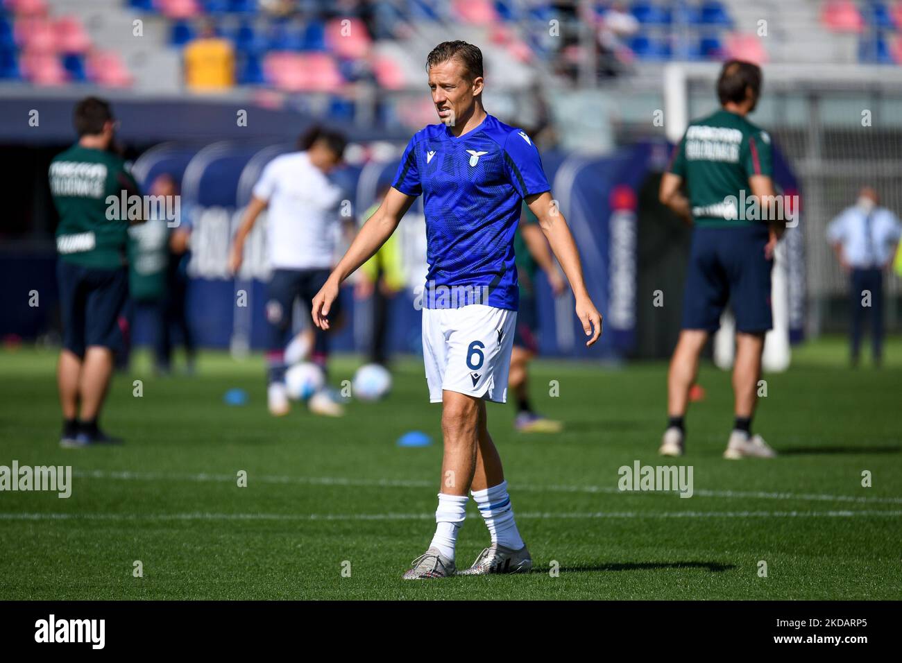 Lazio's Lucas Leiva Portrait während des italienischen Fußballs Serie A Spiel Bologna FC gegen SS Lazio am 03. Oktober 2021 im Renato Dall'Ara Stadion in Bologna, Italien (Foto von Ettore Griffoni/LiveMedia/NurPhoto) Stockfoto