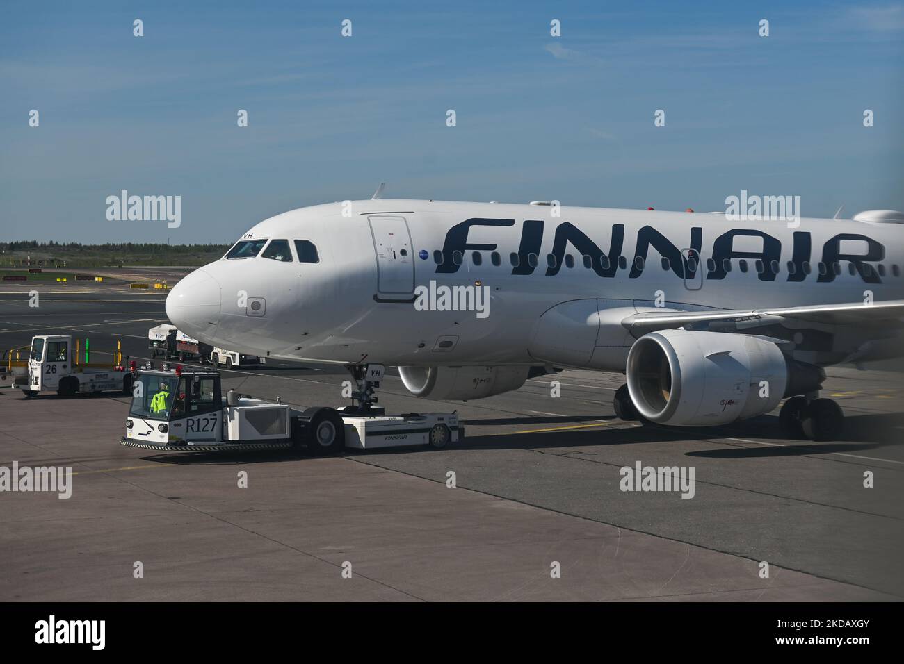 Finnair-Flugzeuge am Helsinki-Vantaa Airport. Am Sonntag, den 22. Mai 2022, Finnland. (Foto von Artur Widak/NurPhoto) Stockfoto