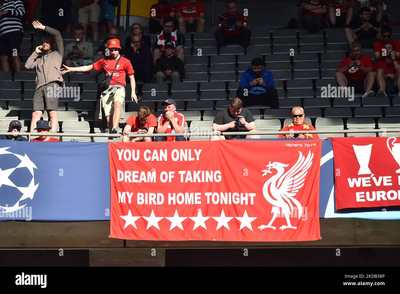 Liverpool-Fans vor dem UEFA Champions League-Finale zwischen Liverpool und Real Madrid im Stade de France, Paris am Samstag, 28.. Mai 2022. (Foto von Pat Scaasi/MI News/NurPhoto) Stockfoto