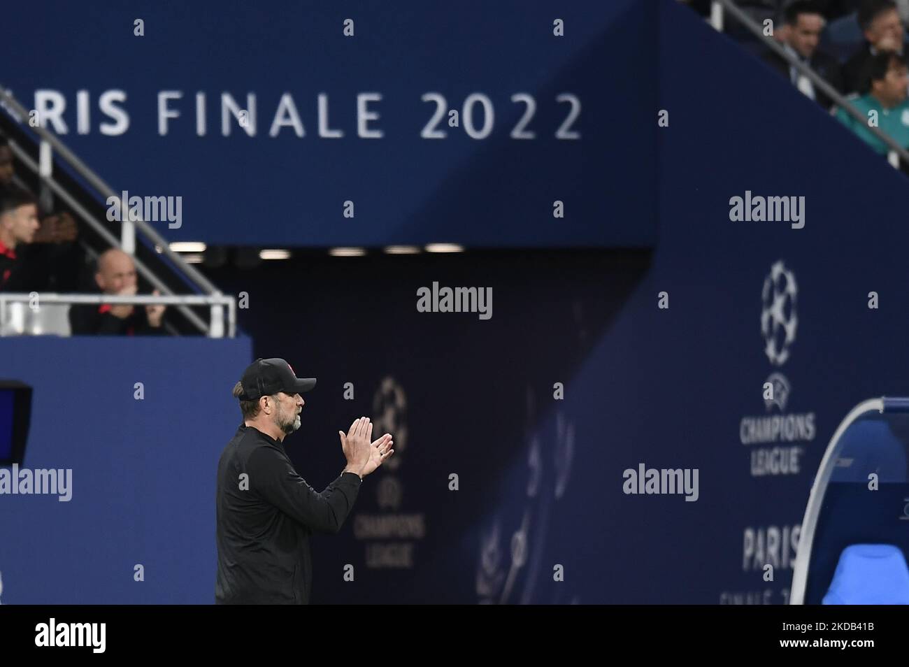 Jürgen Klopp Cheftrainer von Liverpool während des UEFA Champions League-Finalsspiel zwischen dem FC Liverpool und Real Madrid am 28. Mai 2022 im Stade de France in Paris, Frankreich. (Foto von Jose Breton/Pics Action/NurPhoto) Stockfoto