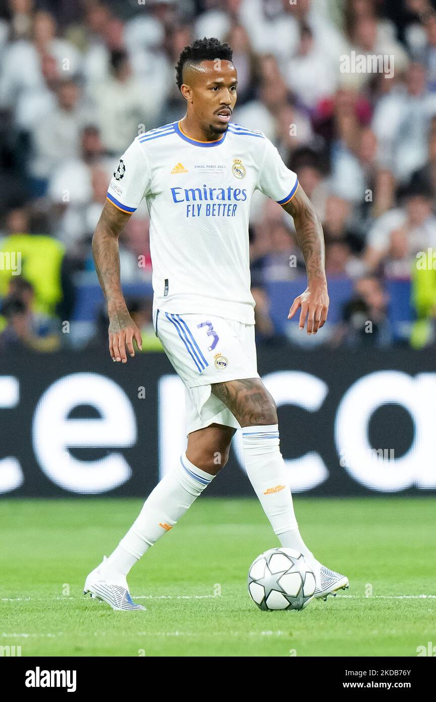 Eder Militao von Real Madrid CF beim UEFA Champions League Finale zwischen dem FC Liverpool und dem FC Real Madrid CF am 28. Mai 2022 im Stade de France in Paris, Frankreich. (Foto von Giuseppe Maffia/NurPhoto) Stockfoto