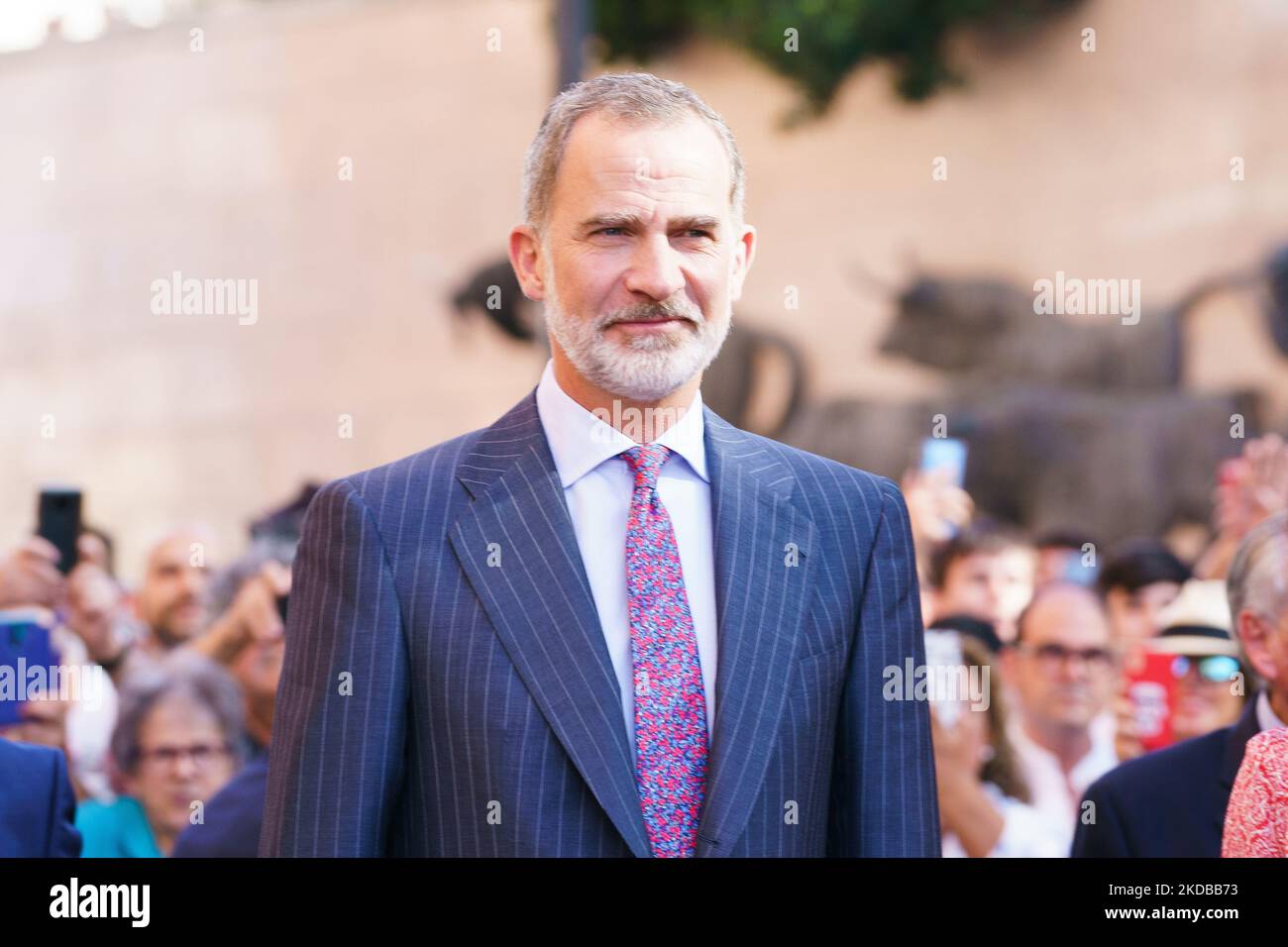 König Felipe VI. Von Spanien nimmt am Stierkampf der Wohltätigkeitsorganisation an der Stierkampfarena Las Ventas in Madrid Teil 1. Juni 2022 Spanien (Foto: Oscar Gonzalez/NurPhoto) Stockfoto