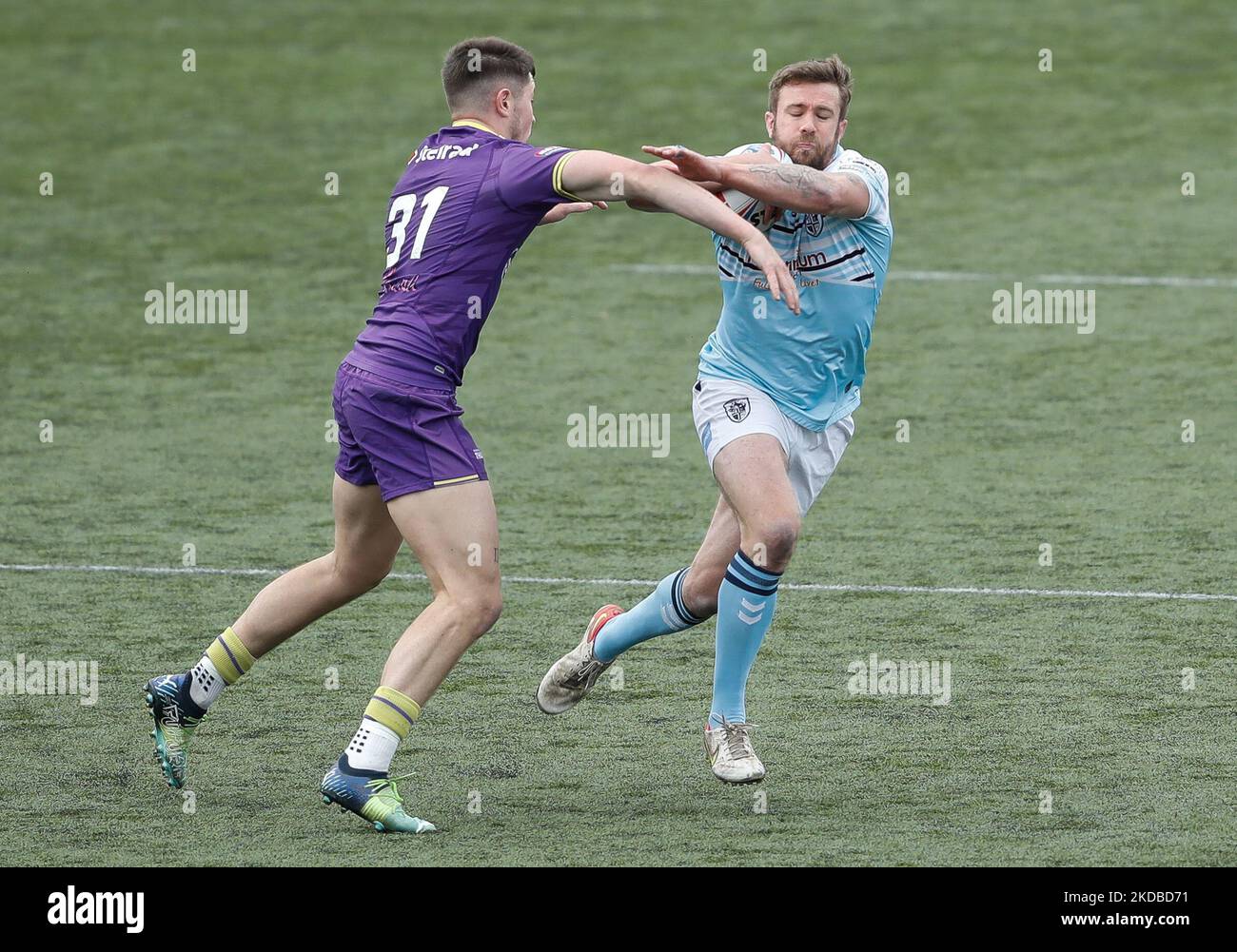 Ben Hellewell von Featherstone Rovers in Aktion während des WETTLAUFS DER BETFRED Championship zwischen Newcastle Thunder und Featherstone Rovers im Kingston Park, Newcastle am Donnerstag, dem 2.. Juni 2022. (Foto von will Matthews/MI News/NurPhoto) Stockfoto