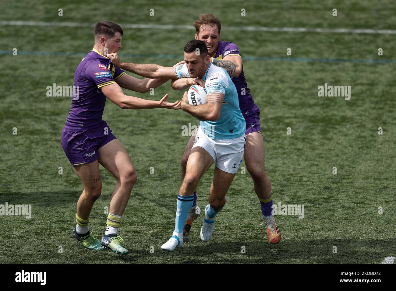 Craig Hall of Featherstone Rovers in Aktion während des WETTLAUFS DER BETFRED Championship zwischen Newcastle Thunder und Featherstone Rovers im Kingston Park, Newcastle am Donnerstag, den 2.. Juni 2022. (Foto von will Matthews/MI News/NurPhoto) Stockfoto