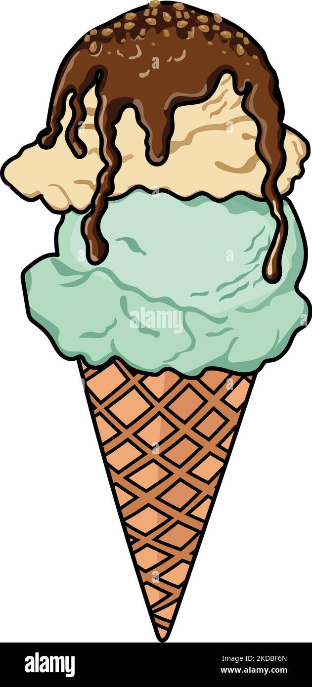 Eine Vektordarstellung einer süßen Cartoon-Eiskrem-Dose Stock Vektor