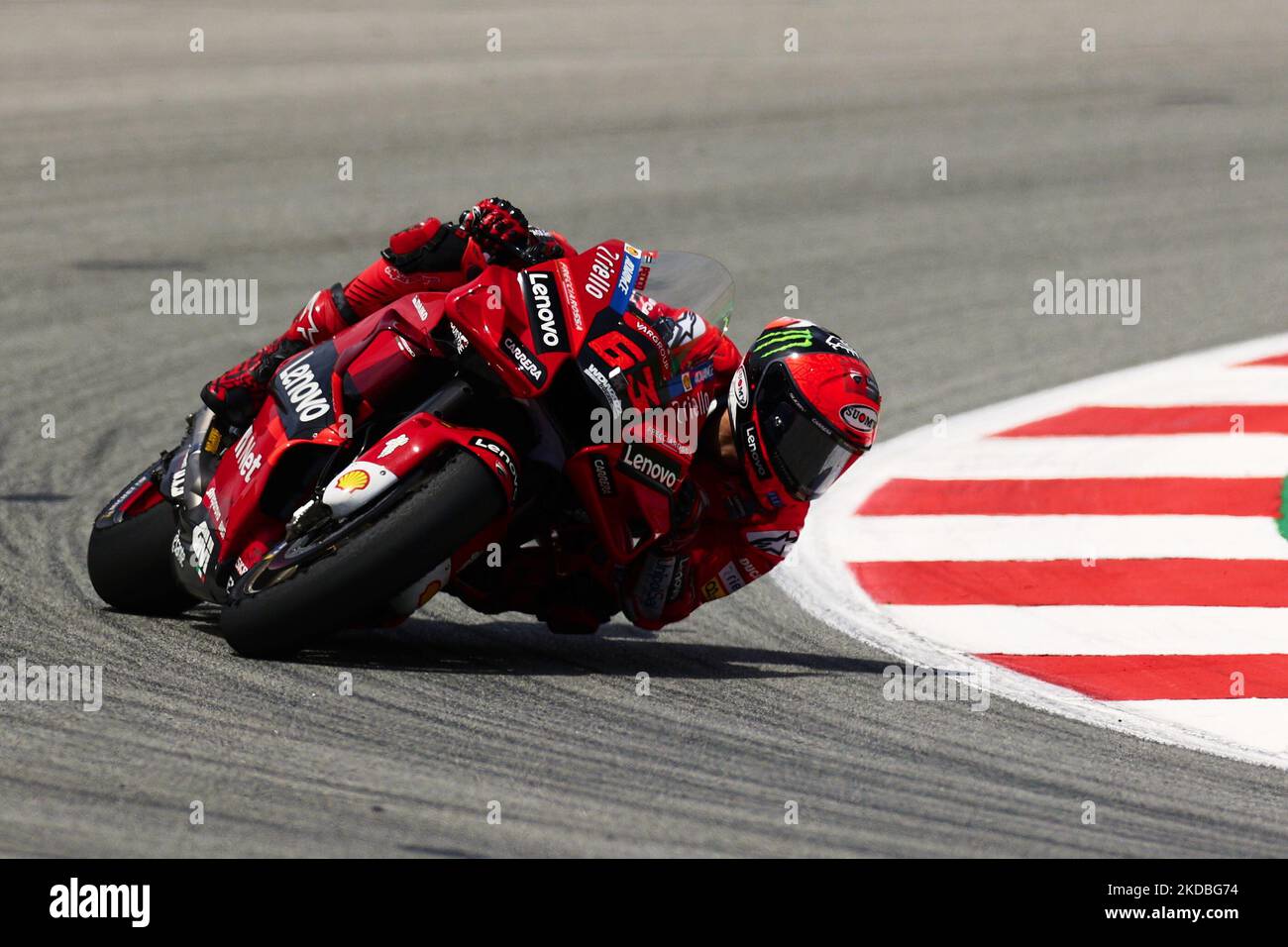 Francesco Pecco Bagnaia, aus Italien, fährt am 4. Juni 2022 in Barcelona mit seinem Ducati Lenovo Team Bike im Catalunya Moto GP Qualifying. (Foto von Joan Cros/NurPhoto) Stockfoto