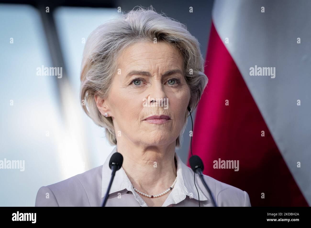 Ursula von der Leyen am 2. Juni 2022 in Warschau, Polen (Foto: Mateusz Wlodarczyk/NurPhoto) Stockfoto