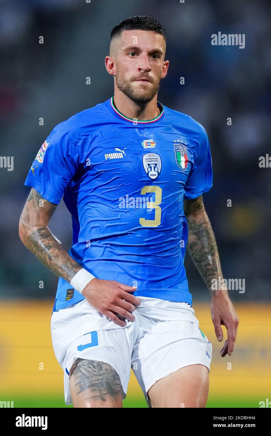 Cristiano Biraghi aus Italien blickt auf das Spiel der UEFA Nations League zwischen Italien und Deutschland im Stadio Renato Dall'Ara, Bologna, Italien, am 4. Juni 2022. (Foto von Giuseppe Maffia/NurPhoto) Stockfoto