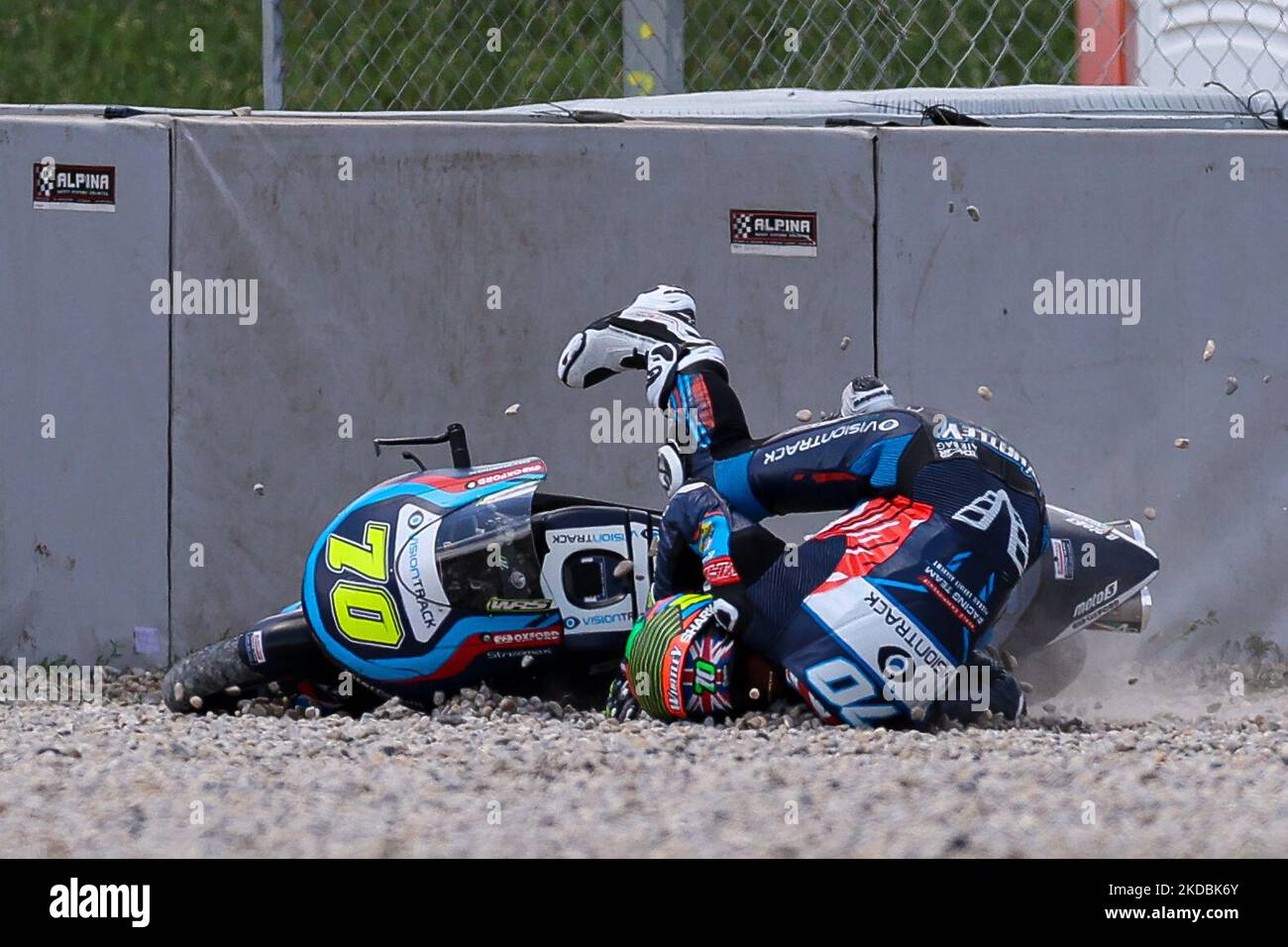 Joshua Whatley aus Großbritannien vom VisionTrack Racing Team mit Honda während des freien Trainings Moto3 des Gran Premio Monster Energy de Catalunya auf dem Circuit de Barcelona-Catalunya in Barcelona. (Foto von DAX Images/NurPhoto) Stockfoto