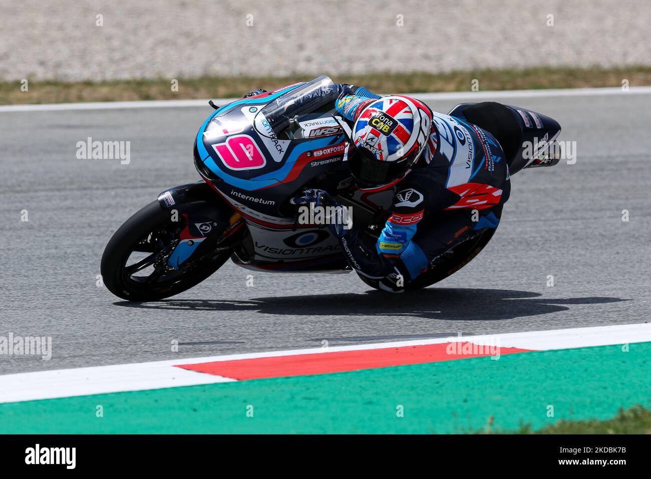 Scott Ogdenvom britischen VisionTrack Racing Team mit Honda während des Moto3 freien Trainings des Gran Premio Monster Energy de Catalunya auf dem Circuit de Barcelona-Catalunya in Barcelona. (Foto von DAX Images/NurPhoto) Stockfoto