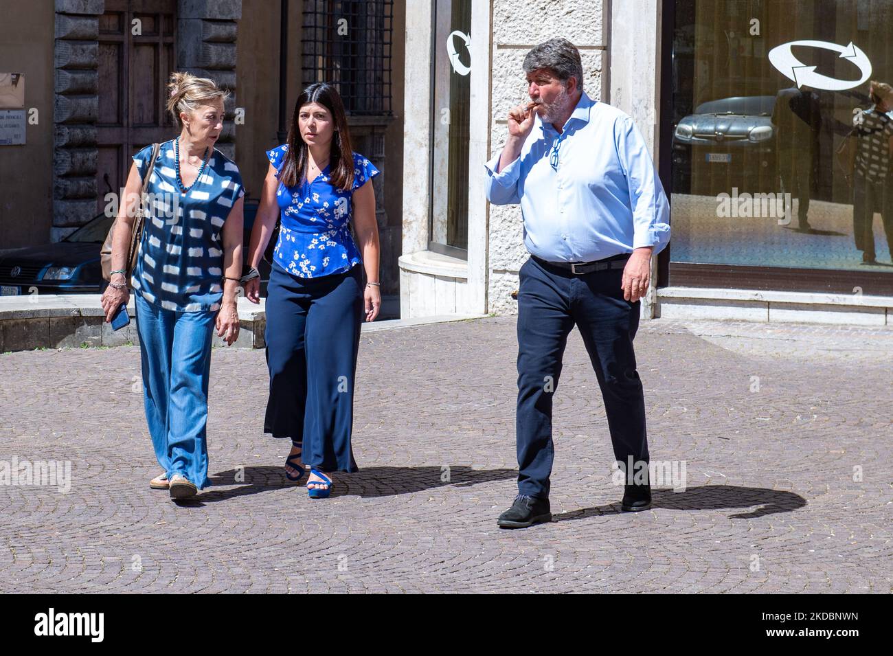 Die Regionalrätin der Opposition von Fratelli D'Italia, Chiara Colosimo in Rieti, um über die lokale Gesundheitsversorgung zu sprechen. In Rieti, Italien, am 8. Juni 2022. (Foto von Riccardo Fabi/NurPhoto) Stockfoto