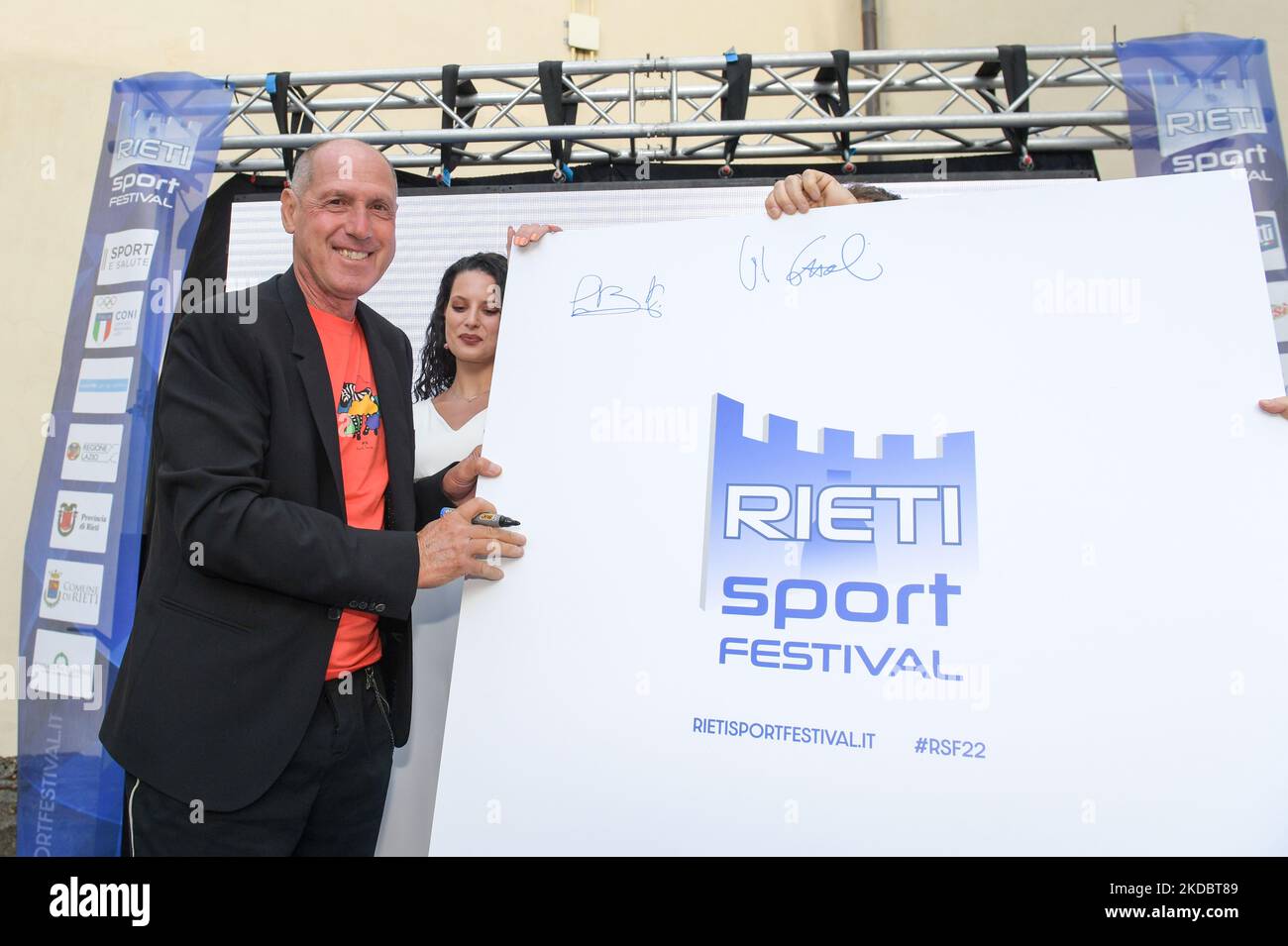 Ehemaliger Tennisspieler Corrado Barazzutti beim Rieti Sport Festival. Das Festival wird von dem Sky-Journalisten Stefano Meloccaro veranstaltet und organisiert. Am 9. Juni 2022 in Rieti, Italien. (Foto von Riccardo Fabi/NurPhoto) Stockfoto