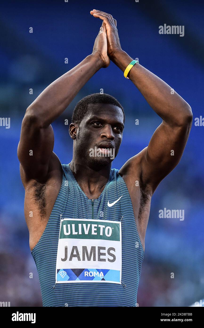 Kirani James aus Grenada feiert nach einem 400MeterWettkampf während
