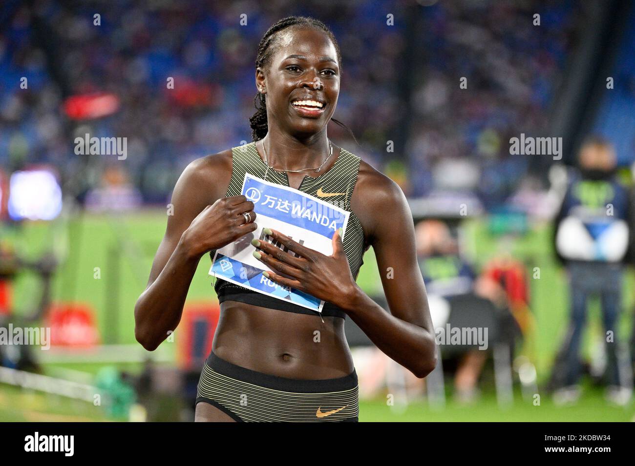 Athing Mu (USA) während der Goldenen Gala der Wanda Diamond League am 09. Juni 2022 im Olympiastadion in Rom (Foto: Fabrizio Corragetti/LiveMedia/NurPhoto) Stockfoto