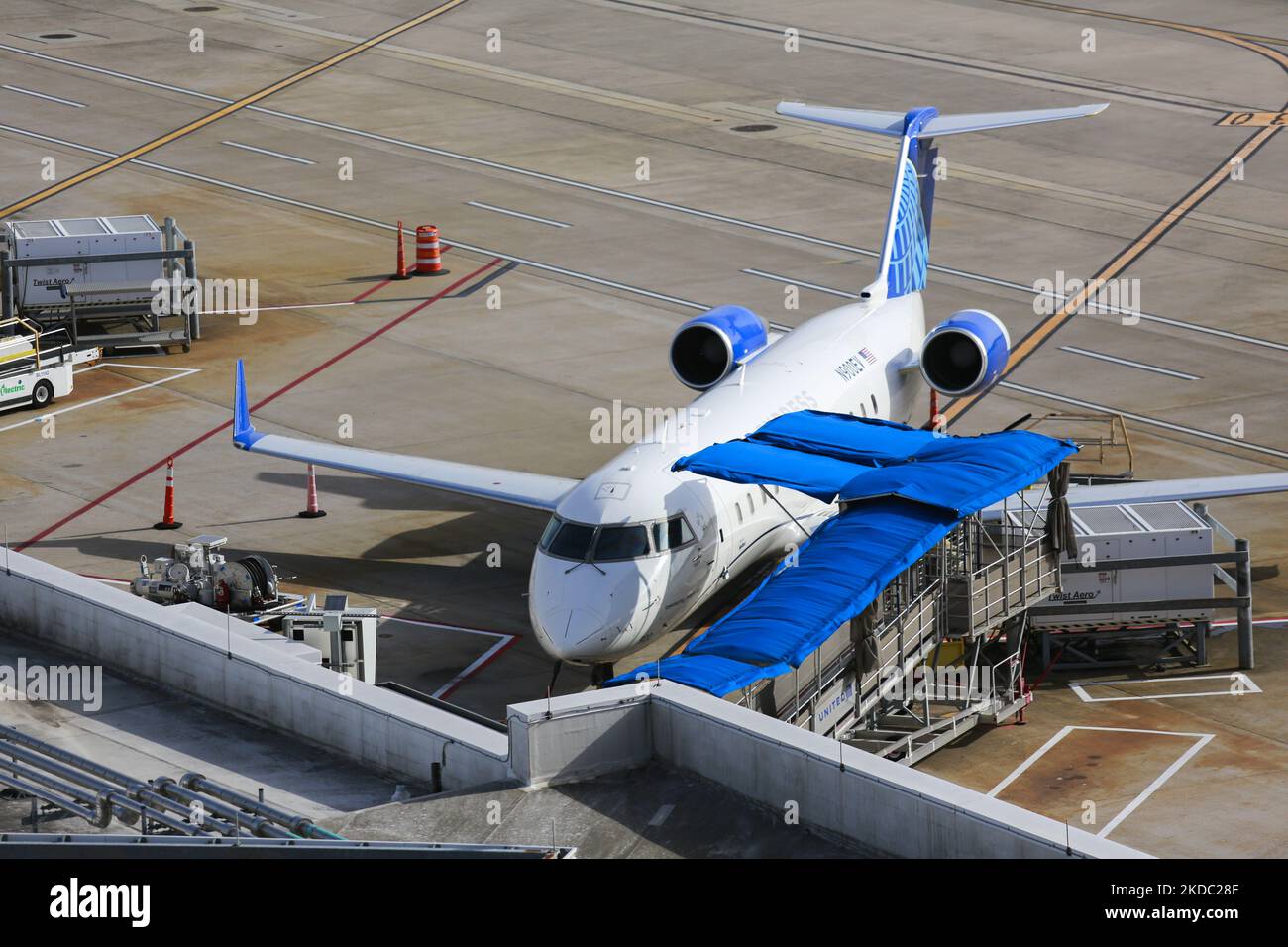 Ein United-Flugzeug auf dem George Bush Intercontinental Airpot in Houston, Texas am 13.. Juni 2022. (Foto von Reginald Mathalone/NurPhoto) Stockfoto