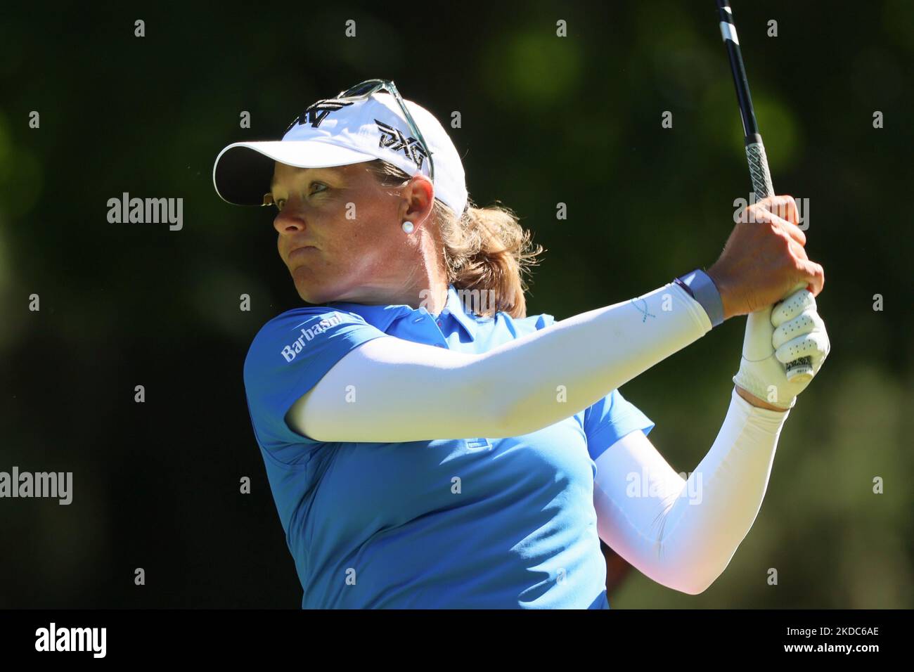 Katherine Kirk aus Australien trifft beim ersten Lauf des Meijer LPGA Classic Golfturniers im Blythefield Country Club in Belmont, MI, USA, am Donnerstag, 16. Juni 2022 vom 6.-Abschlag. (Foto von Amy Lemus/NurPhoto) Stockfoto