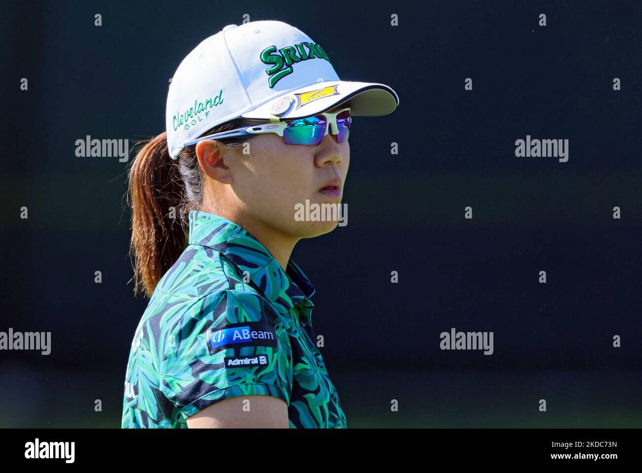 NASA Hatoaka aus Ibaraki, Japan, geht auf den 18. Green während der ersten Runde des Meijer LPGA Classic Golfturniers im Blythefield Country Club in Belmont, MI, USA Donnerstag, 16. Juni 2022. (Foto von Amy Lemus/NurPhoto) Stockfoto