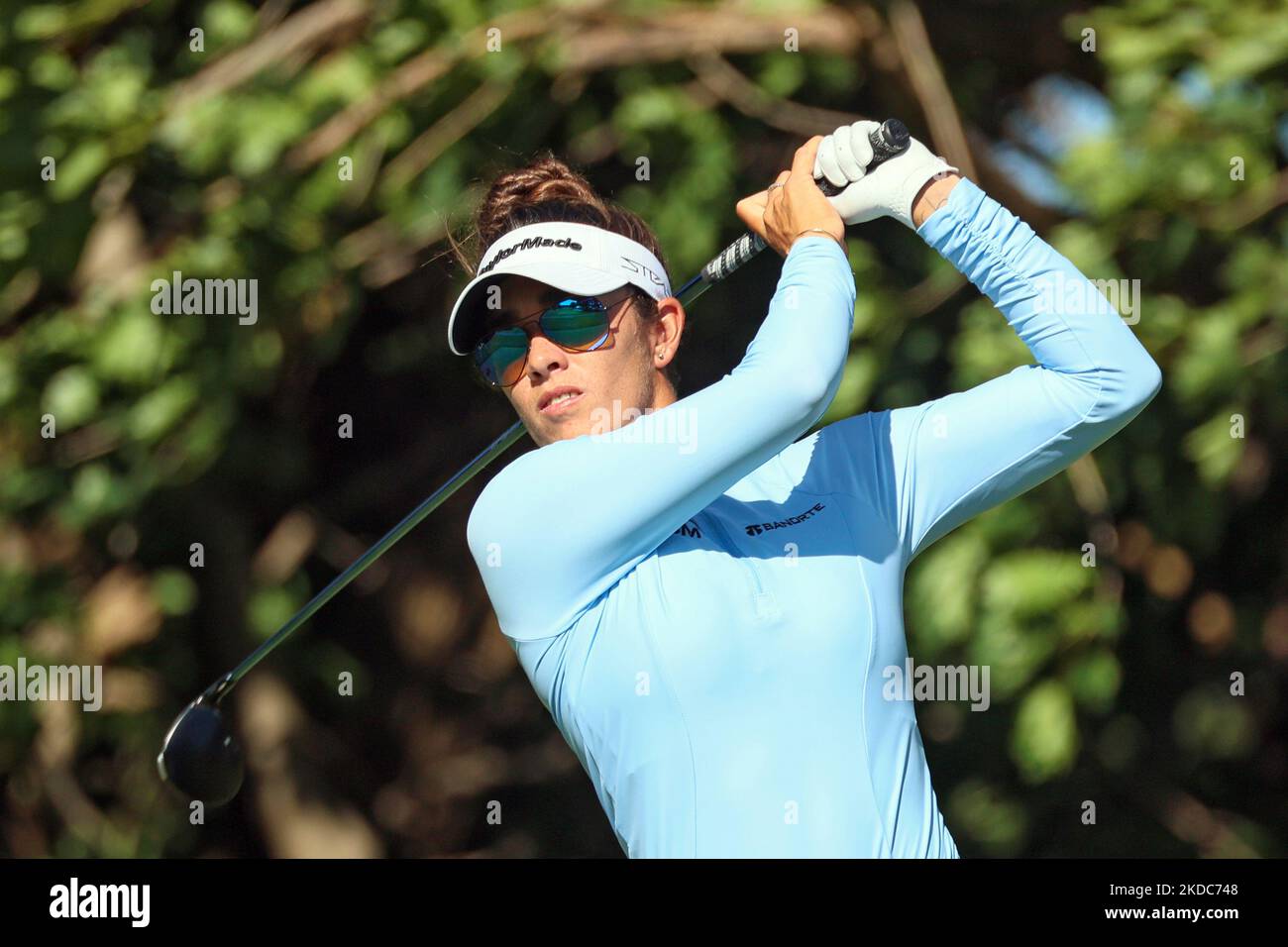 Maria Fassi aus Pachucca, Mexiko, trifft beim ersten Lauf des Meijer LPGA Classic Golfturniers im Blythefield Country Club in Belmont, MI, USA, am Donnerstag, 16. Juni 2022 vom 4.-Abschlag. (Foto von Amy Lemus/NurPhoto) Stockfoto