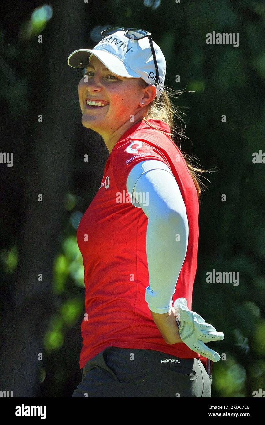 Jennifer Kupcho aus Westminster, Colorado, geht am Freitag, den 17. Juni 2022, in der zweiten Runde des Meijer LPGA Classic Golfturniers im Blythefield Country Club in Belmont, MI, USA, zum 4.-Abschlag. (Foto von Amy Lemus/NurPhoto) Stockfoto