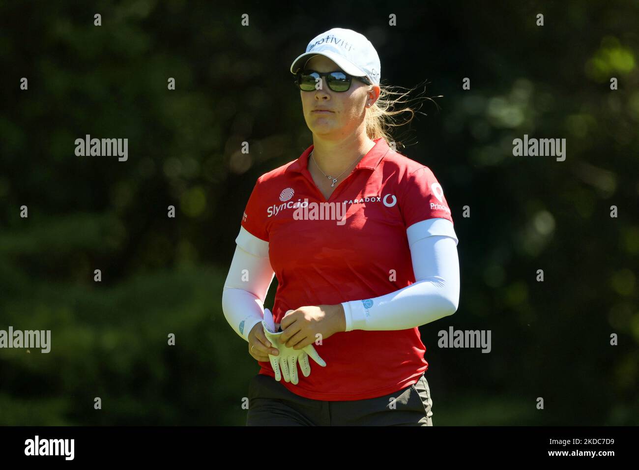 Jennifer Kupcho aus Westminster, Colorado, geht am Freitag, den 17. Juni 2022, in der zweiten Runde des Meijer LPGA Classic Golfturniers im Blythefield Country Club in Belmont, MI, USA, zum 4. Green. (Foto von Amy Lemus/NurPhoto) Stockfoto