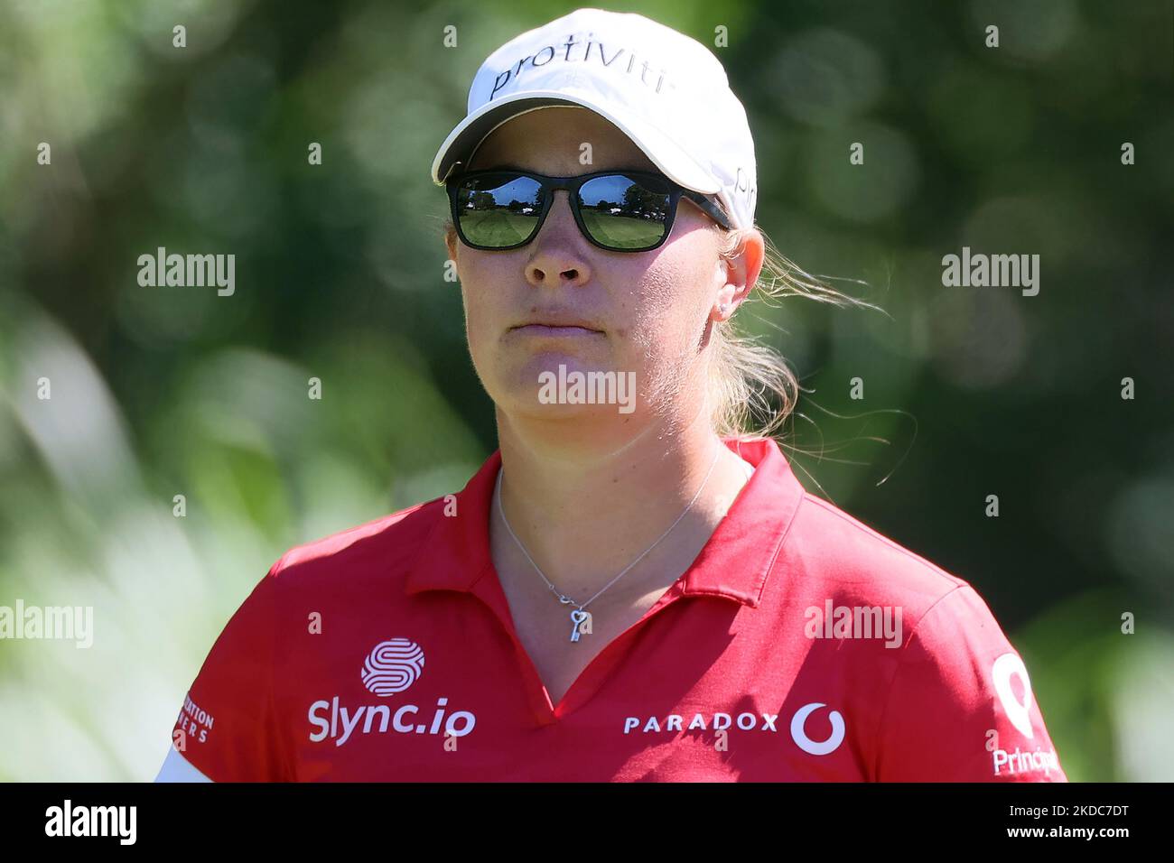 Jennifer Kupcho aus Westminster, Colorado, geht am Freitag, den 17. Juni 2022, in der zweiten Runde des Meijer LPGA Classic Golfturniers im Blythefield Country Club in Belmont, MI, USA, zum 4. Green. (Foto von Amy Lemus/NurPhoto) Stockfoto