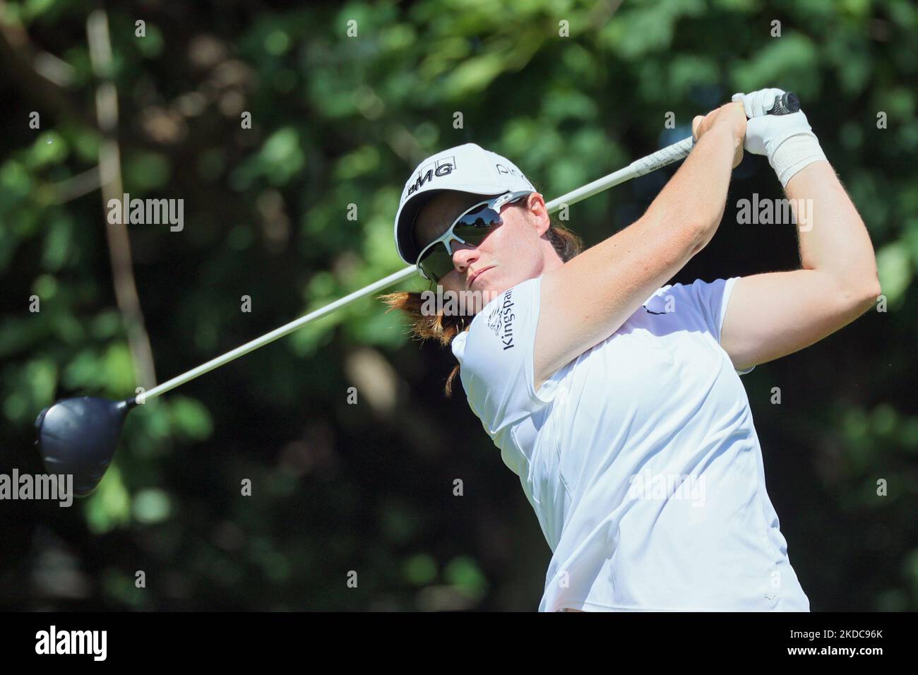 Leona Maguire aus Cavan, Irland, trifft beim ersten Lauf des Meijer LPGA Classic-Golfturniers am 16. Juni 2022 im Blythefield Country Club in Belmont, MI, USA, vom 4. T-Shirt. (Foto von Amy Lemus/NurPhoto) Stockfoto
