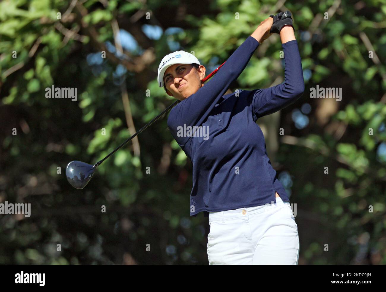 Aditi Ashok aus Bangalore, Indien, trifft beim ersten Lauf des Meijer LPGA Classic Golfturniers im Blythefield Country Club in Belmont, MI, USA, am 16. Juni 2022 vom 4.-Abschlag. (Foto von Amy Lemus/NurPhoto) Stockfoto