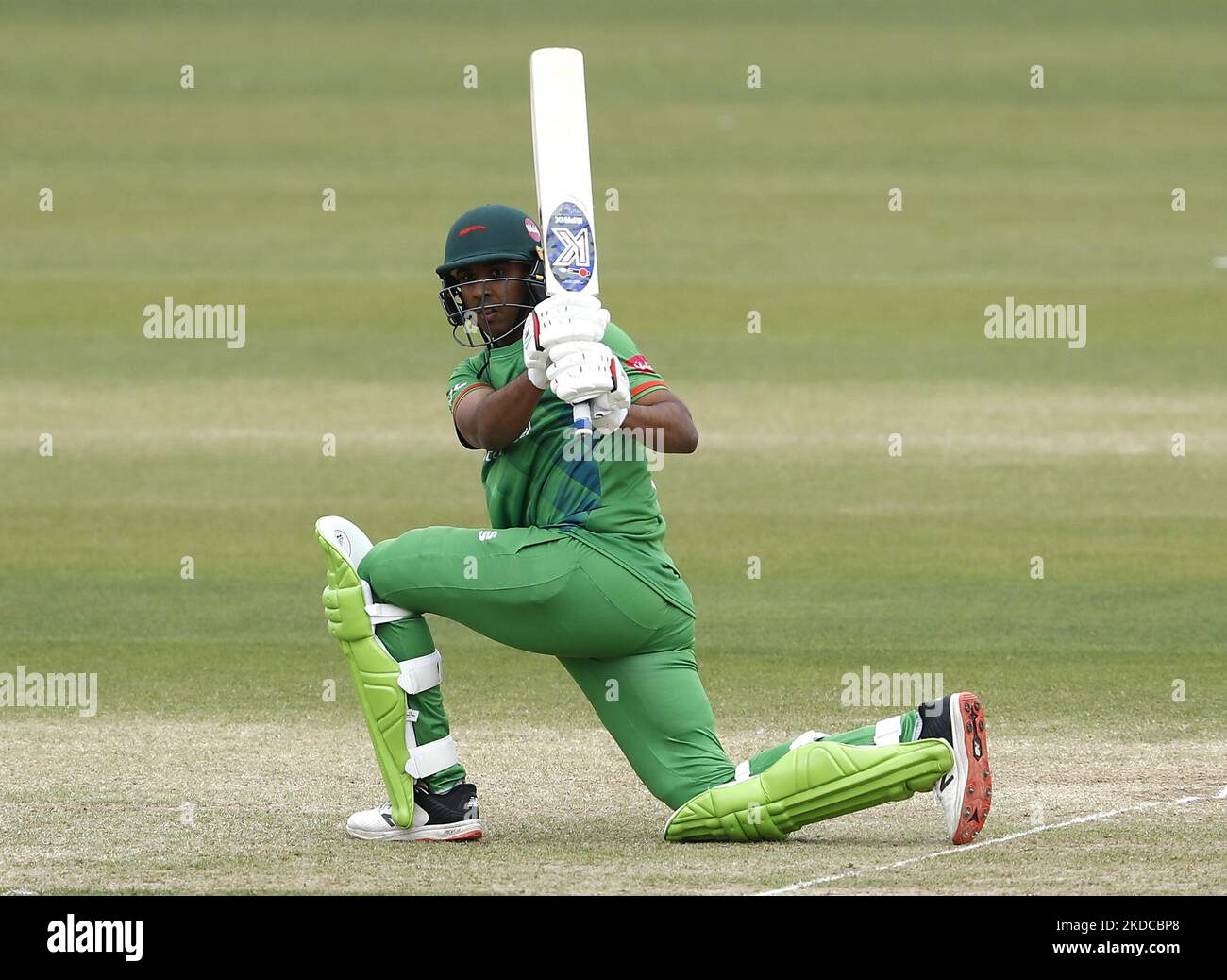 Rishi Patel von Leicestershire Foxes Fledermäuse während der Vitality T20 Blast Spiel zwischen Durham County Cricket Club und Leicestershire County Cricket Club im Seat Unique Riverside, Chester le Street am Sonntag 19. Juni 2022. (Foto von will Matthews/MI News/NurPhoto) Stockfoto