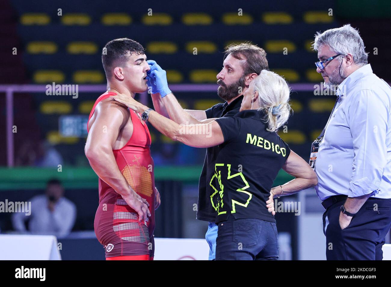 David Losonczi (HUN) GR 97kg während der Wrestling 2022 Ranking Series (day1) am 22. Juni 2022 im Matteo Pellicone in Rom, Italien (Foto: Luigi Mariani/LiveMedia/NurPhoto) Stockfoto