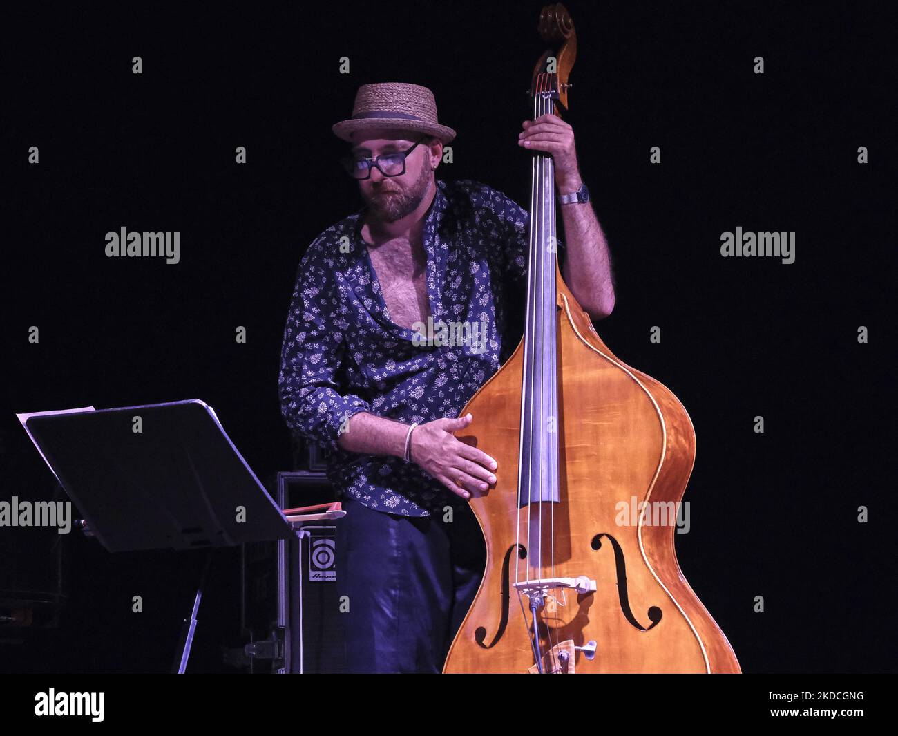 Marco Bardoscia während des italienischen Sängers Music Concert Paolo Fresu â € œFerlinghettiâ €, am 22. Juni 2022 im Teatro Romano in Verona, Italien (Foto von Maria Cristina Napolitano/LiveMedia/NurPhoto) Stockfoto