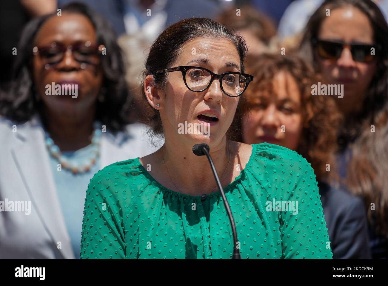 Bürgermeister Eric Adams reagiert auf das Urteil des Obersten Gerichtshofs der Vereinigten Staaten in dem Fall Dobbs gegen Jackson Women’s Health Organization am 24. Juni 2022 in New york City, USA. (Foto von John Nacion/NurPhoto) Stockfoto