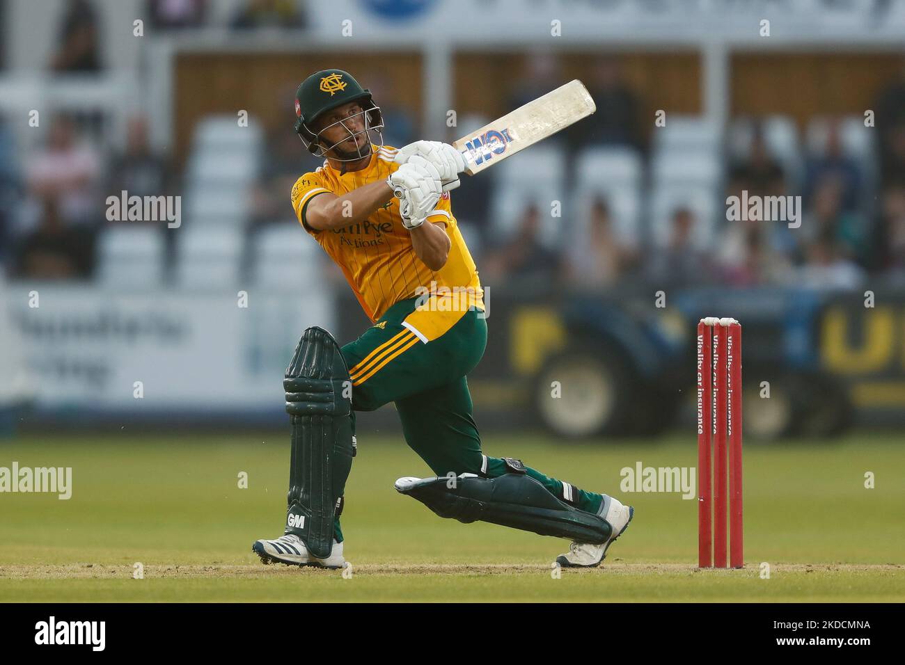 Steven Mullaney von Notts Outlaws Fledermäuse während des Vitality T20 Blast-Spiels zwischen Durham County Cricket Club und Nottinghamshire im Seat Unique Riverside, Chester le Street am Freitag 24.. Juni 2022. (Foto von will Matthews/MI News/NurPhoto) Stockfoto