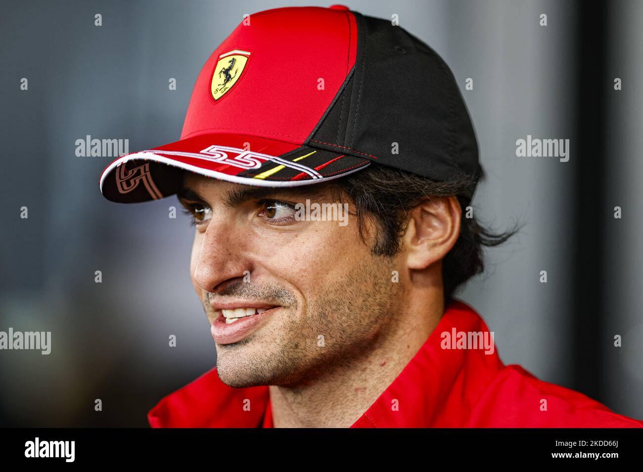 Carlos Sainz, Scuderia Ferrari, Portrait während des Formel 1 Grand Prix von Großbritannien auf der Silverstone-Rennstrecke vom 31.. Juni bis 3.. Juli 2022 in Northampton, England. (Foto von Gongora/NurPhoto) Stockfoto