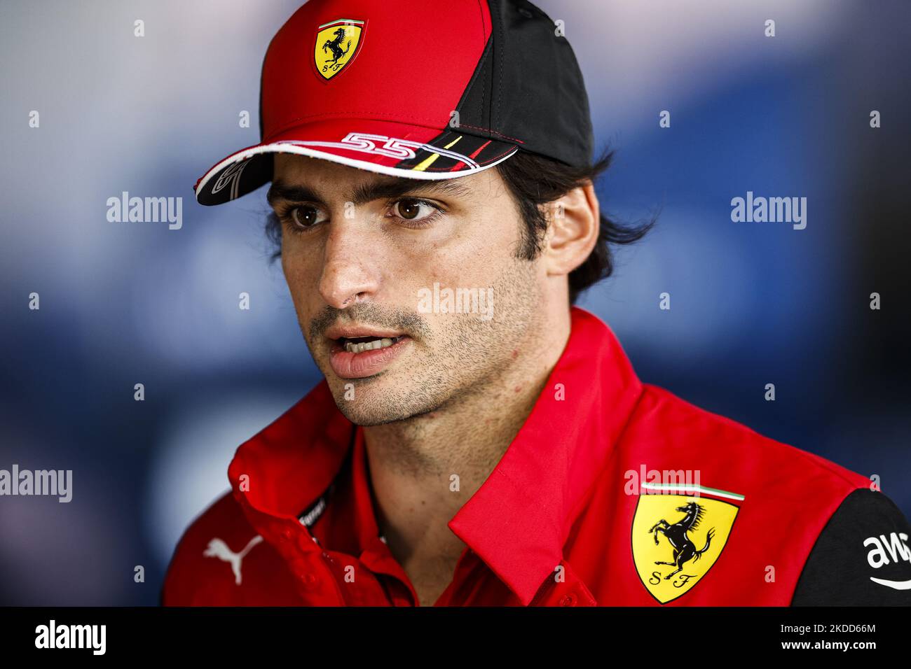 Carlos Sainz, Scuderia Ferrari, Portrait während des Formel 1 Grand Prix von Großbritannien auf der Silverstone-Rennstrecke vom 31.. Juni bis 3.. Juli 2022 in Northampton, England. (Foto von Gongora/NurPhoto) Stockfoto