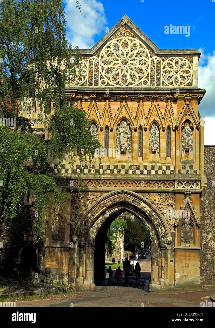 Norwich, St. Ethelbert's Gate, mittelalterlich, Eingang zum Cathedral-Viertel, Norfolk, England, Großbritannien Stockfoto