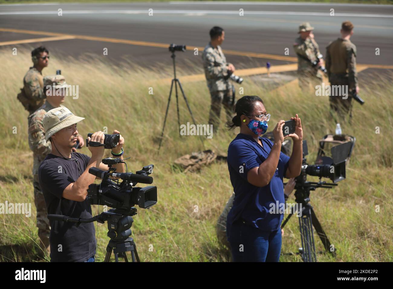 Medien von NHK-World und Guam Daily Post sowie US Army, U.S. Marine Corps und US Air Force Public Affairs berichten über das Live-Feuer von Patriot als Teil von Valiant Shield 22. Das Ziel reiste auf einer Südost-Strecke ins Meer, führte dann eine 180-Grad-Drehung durch und flog von Südosten in Richtung Flughafen. Zu diesem Zeitpunkt wurde das Ziel von zwei Patriot-Abfangraketen PAC-2 im Salvo-Modus aktiviert, wobei der zweite Patriot drei Sekunden nach dem ersten abfeuerte. Die Abfangraketen engagierten das Ziel etwa 35km vor der Küste von Palau in einer Höhe von 10.000 Fuß und Geschwindigkeit Stockfoto
