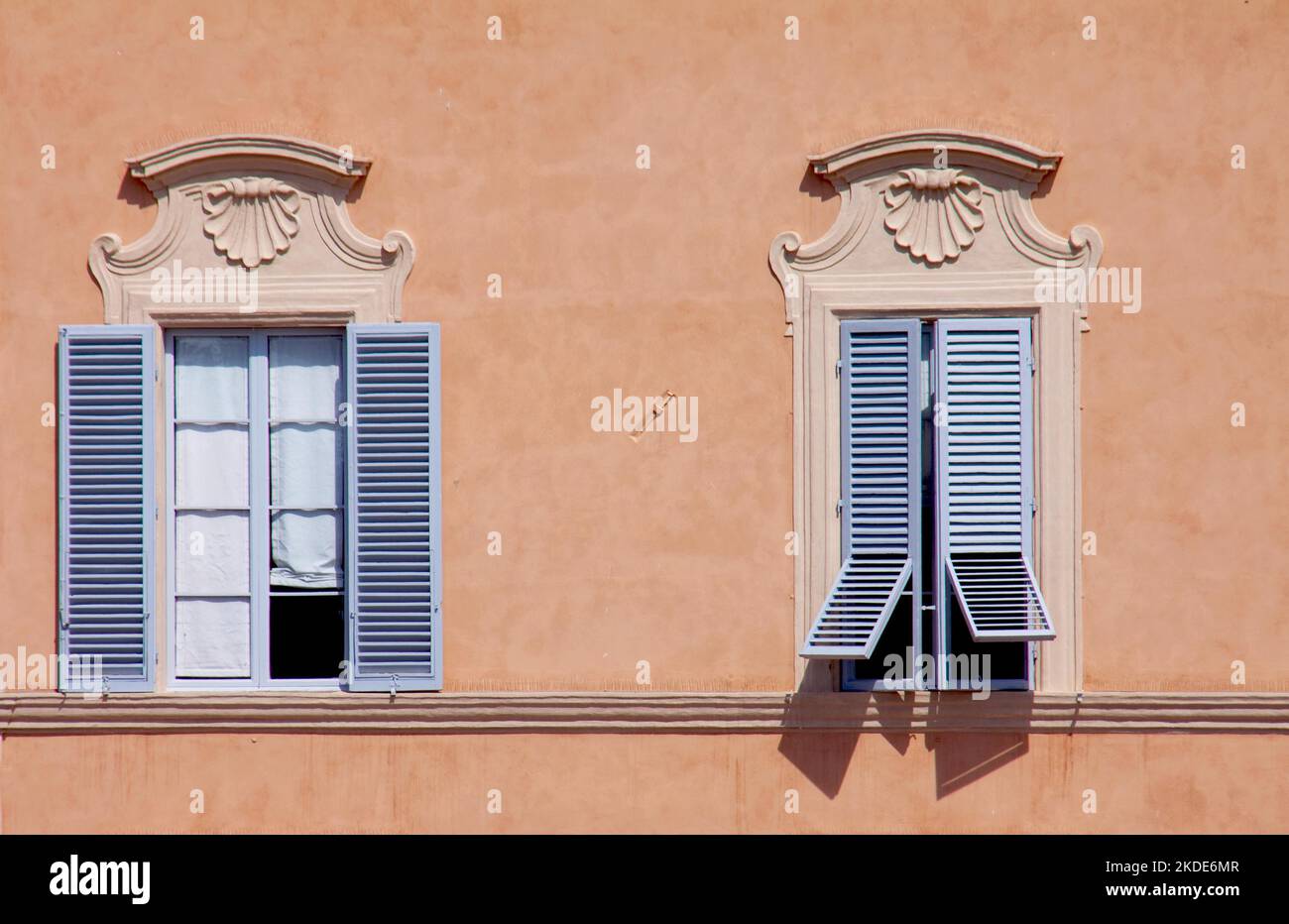 Hausfassade mit Fenster, Siena, Toskana, Italien Stockfoto