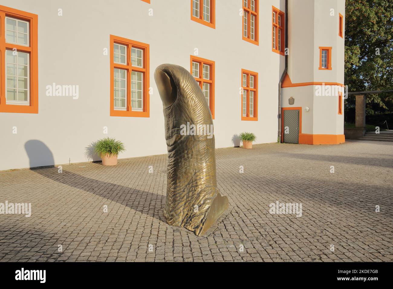 Skulptur der Daumen von Cesar Baldaccini 1993 vor dem Ludwig Museum, Deutschlandherrenhaus, Übergröße, Finger, Fingernagel, Fingerabdruck, Altstadt Stockfoto