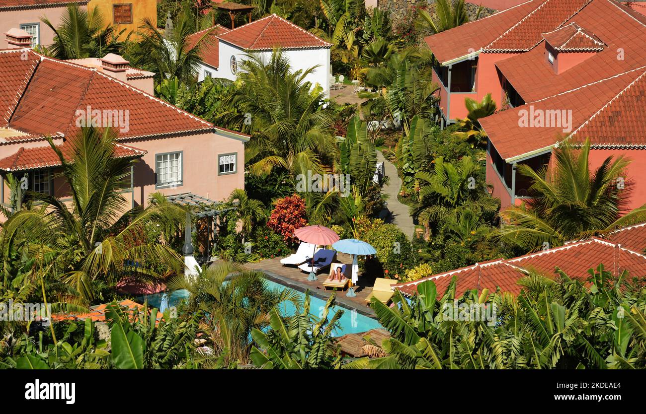 Städte, Städte und Dörfer auf der grünen Kanarischen Insel Tazakorte, ESP, Spanien, Kanarische Inseln Stockfoto