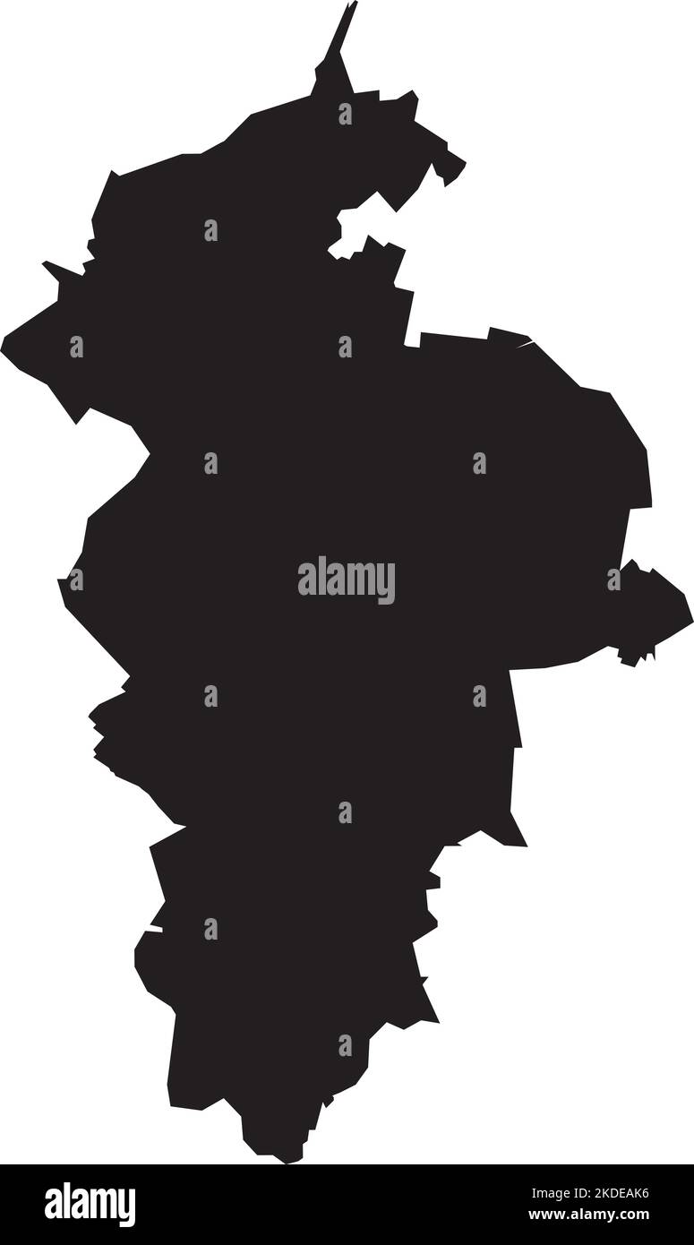 Schwarze Landkarte von ZWICKAU, DEUTSCHLAND Stock Vektor