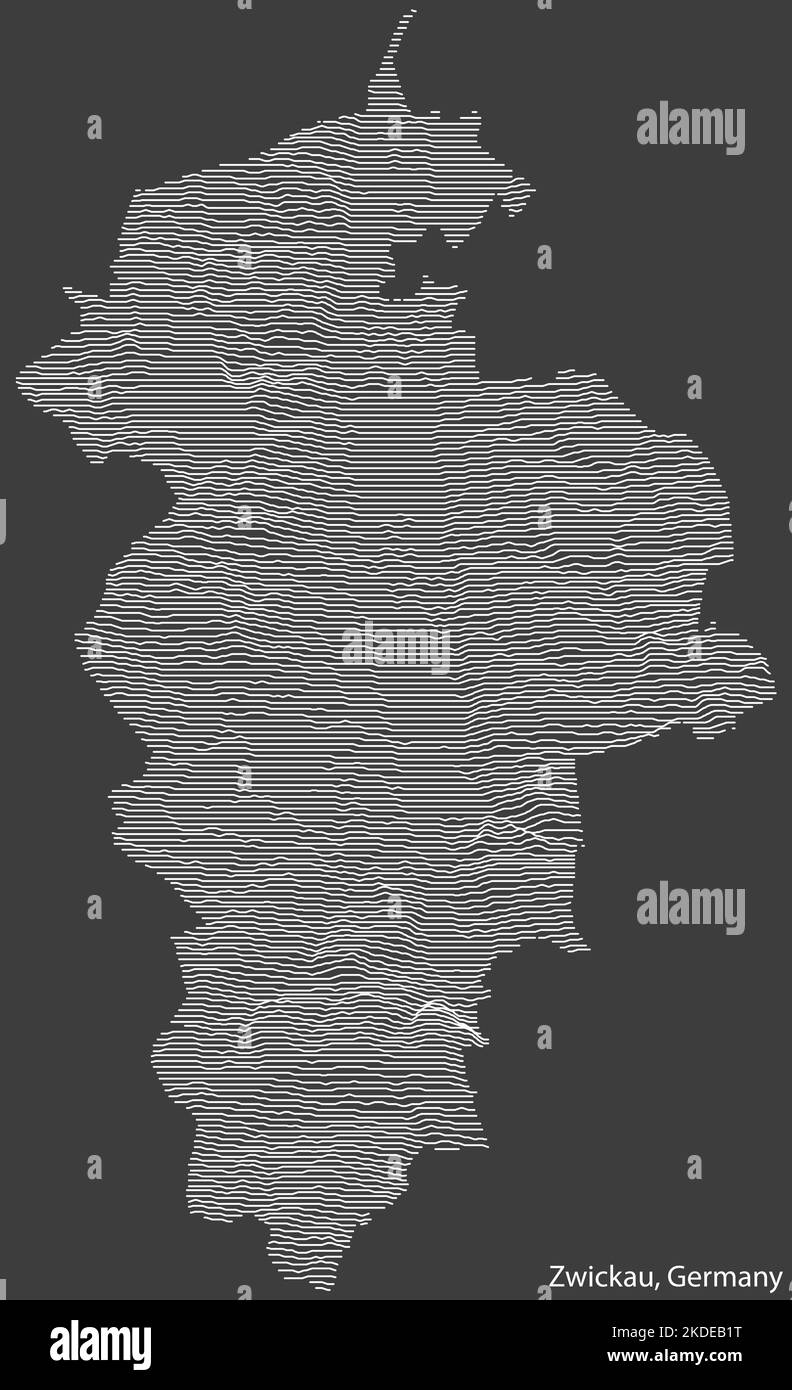 Topographische Reliefkarte von ZWICKAU, DEUTSCHLAND Stock Vektor