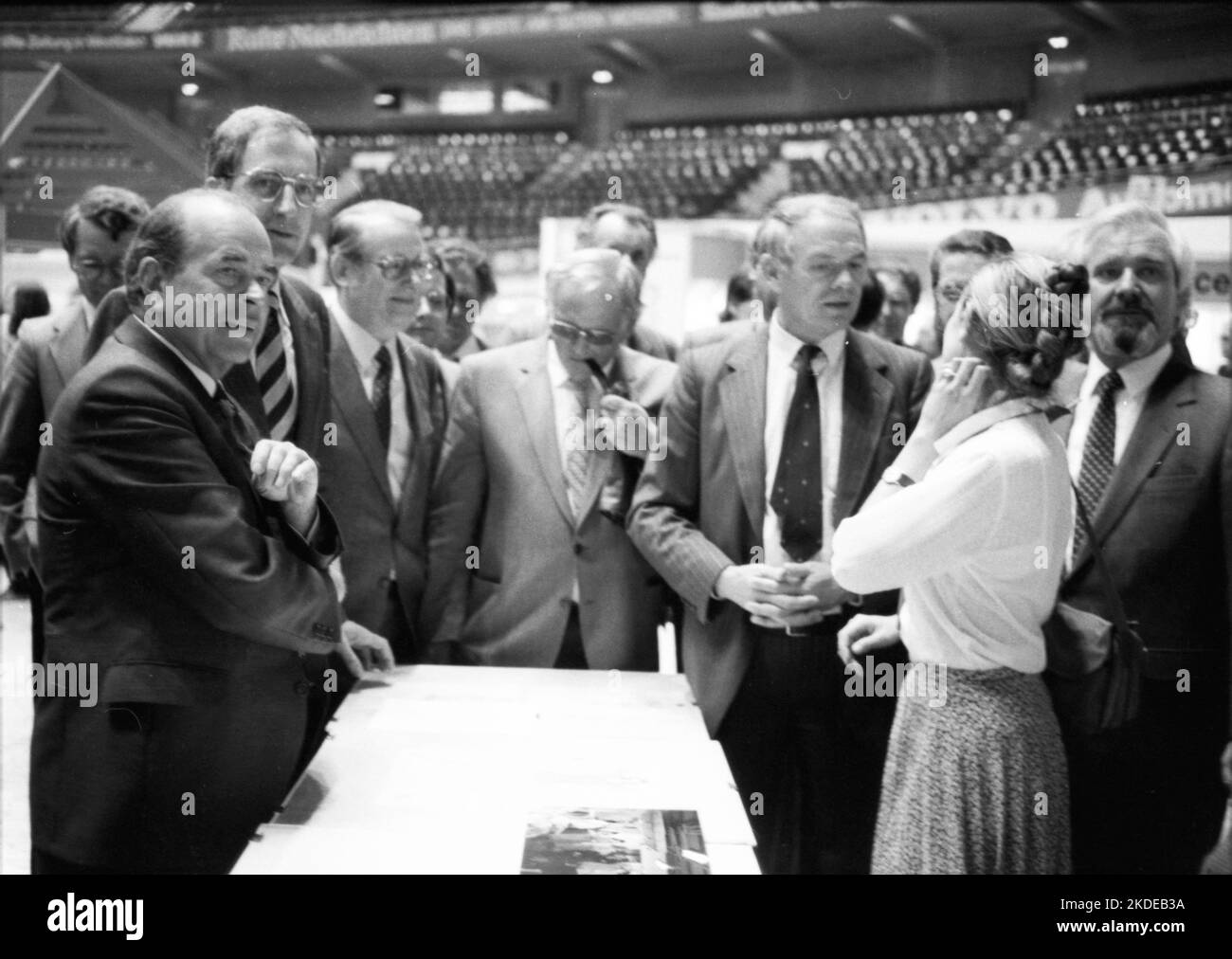 Die Bildungsmesse Interschool '80 7. am 5. Mai 1980 in der Westfalenhalle Dortmund. Jürgen Girgensohn, Jürgen Schmude, N.N., Hermann Heinemann Stockfoto