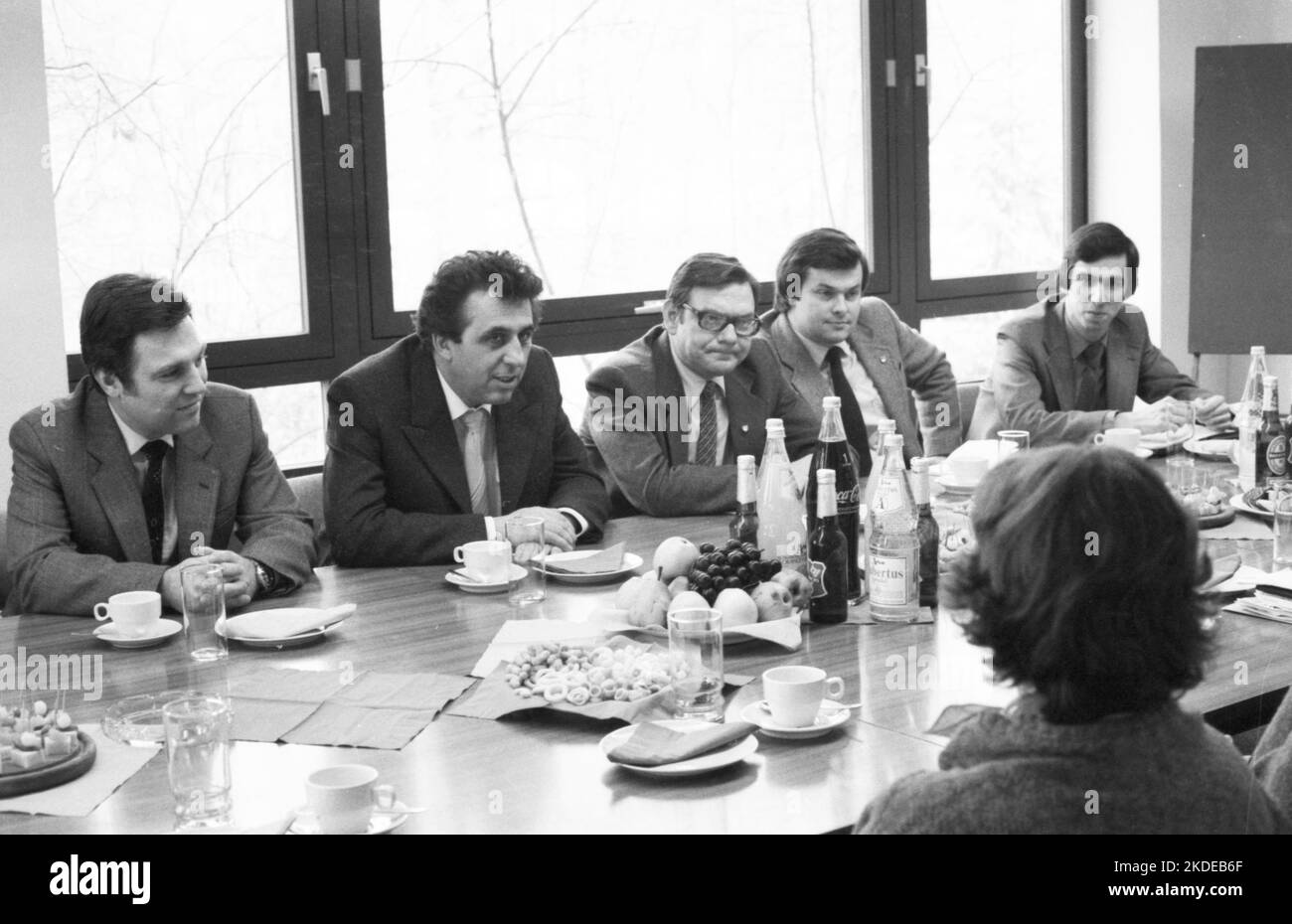 Der Besuch des Vorsitzenden des FDJ der DDR, Egon Krenz, am 21. März 1980 in Bonn. Auf dem Bundesjugendring, Deutschland Stockfoto