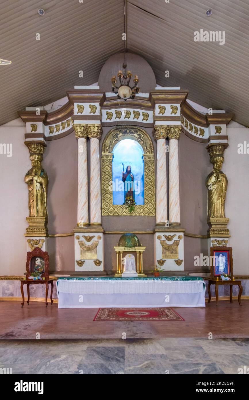 Die wichtigste neoklassische Retabel der Kirche San Joaquin in Iloilo, Philippinen Stockfoto