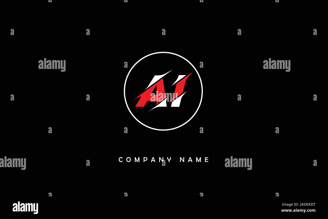 AI, IA Abstract Letters Logo Monogramm Stock Vektor