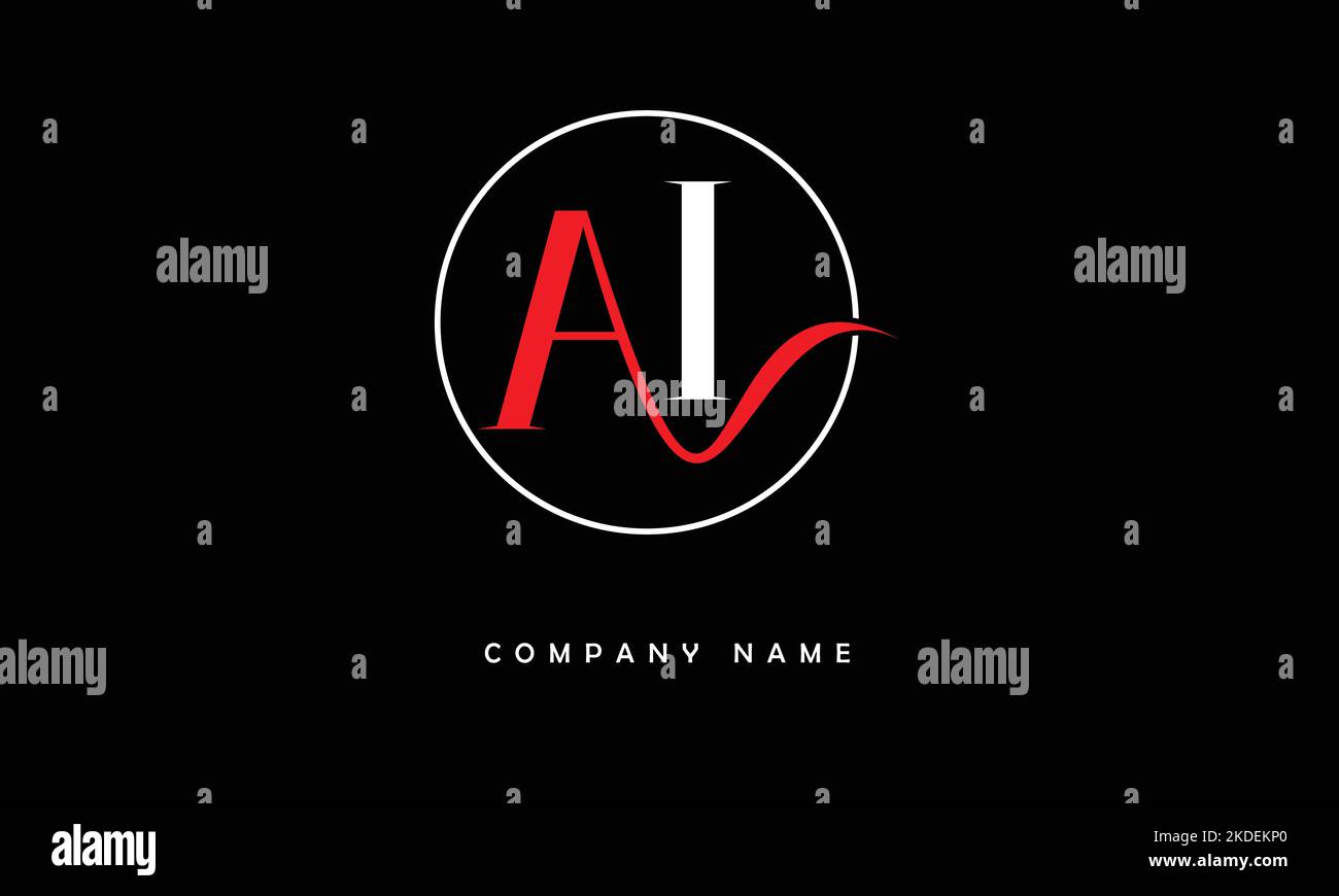 AI, IA Abstract Letters Logo Monogramm Stock Vektor