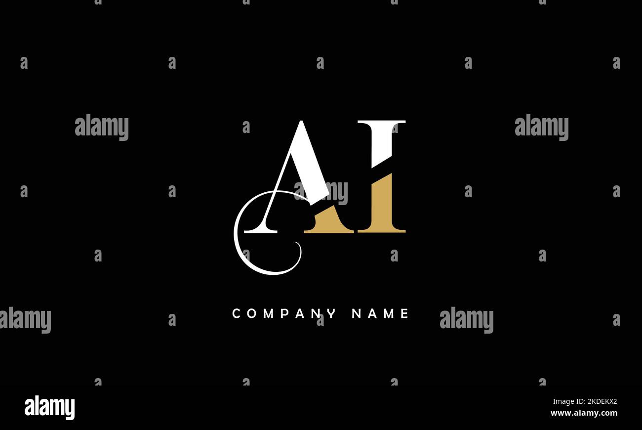 AI, IA Abstract Letters Logo Monogramm Stock Vektor