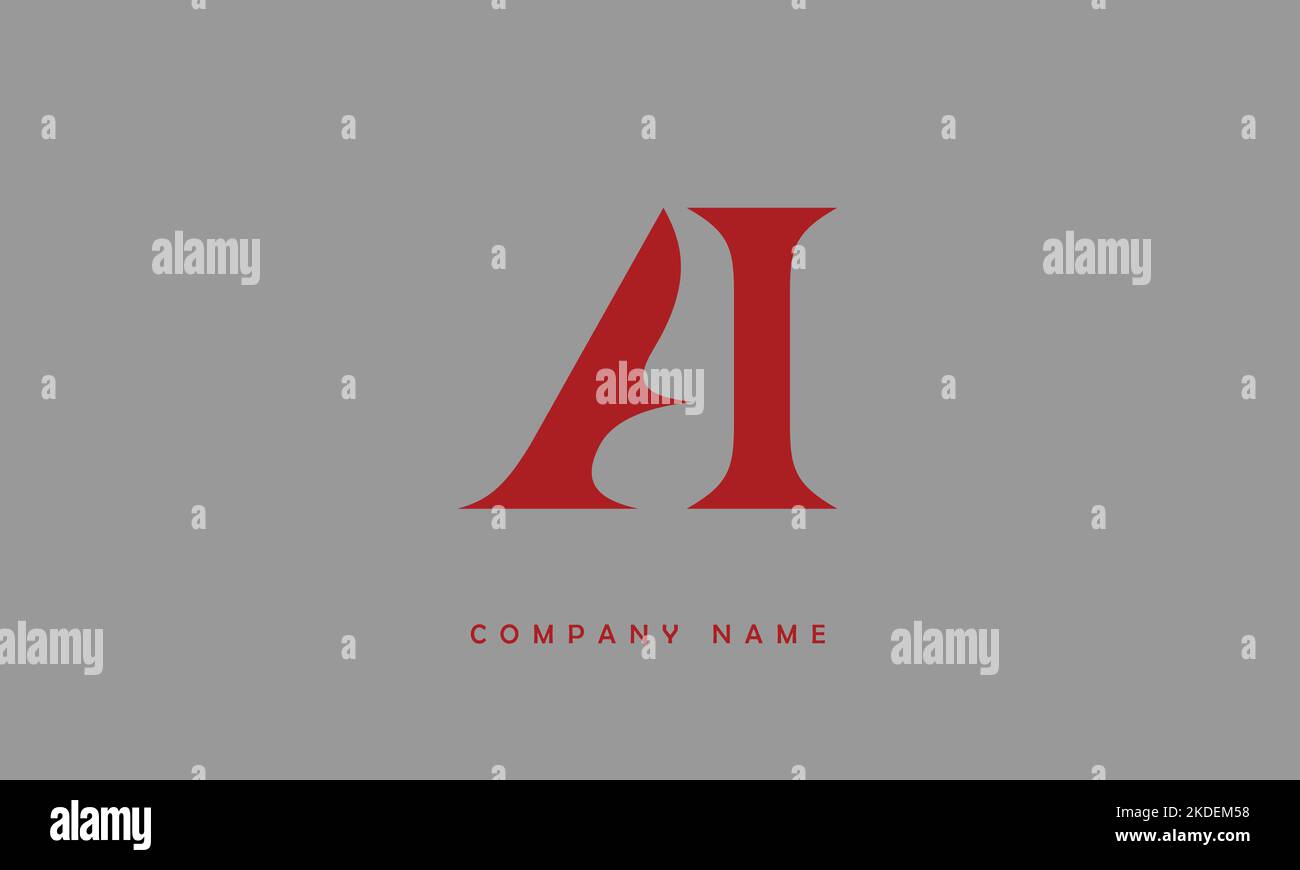 AI, IA Abstract Letters Logo Monogramm Stock Vektor